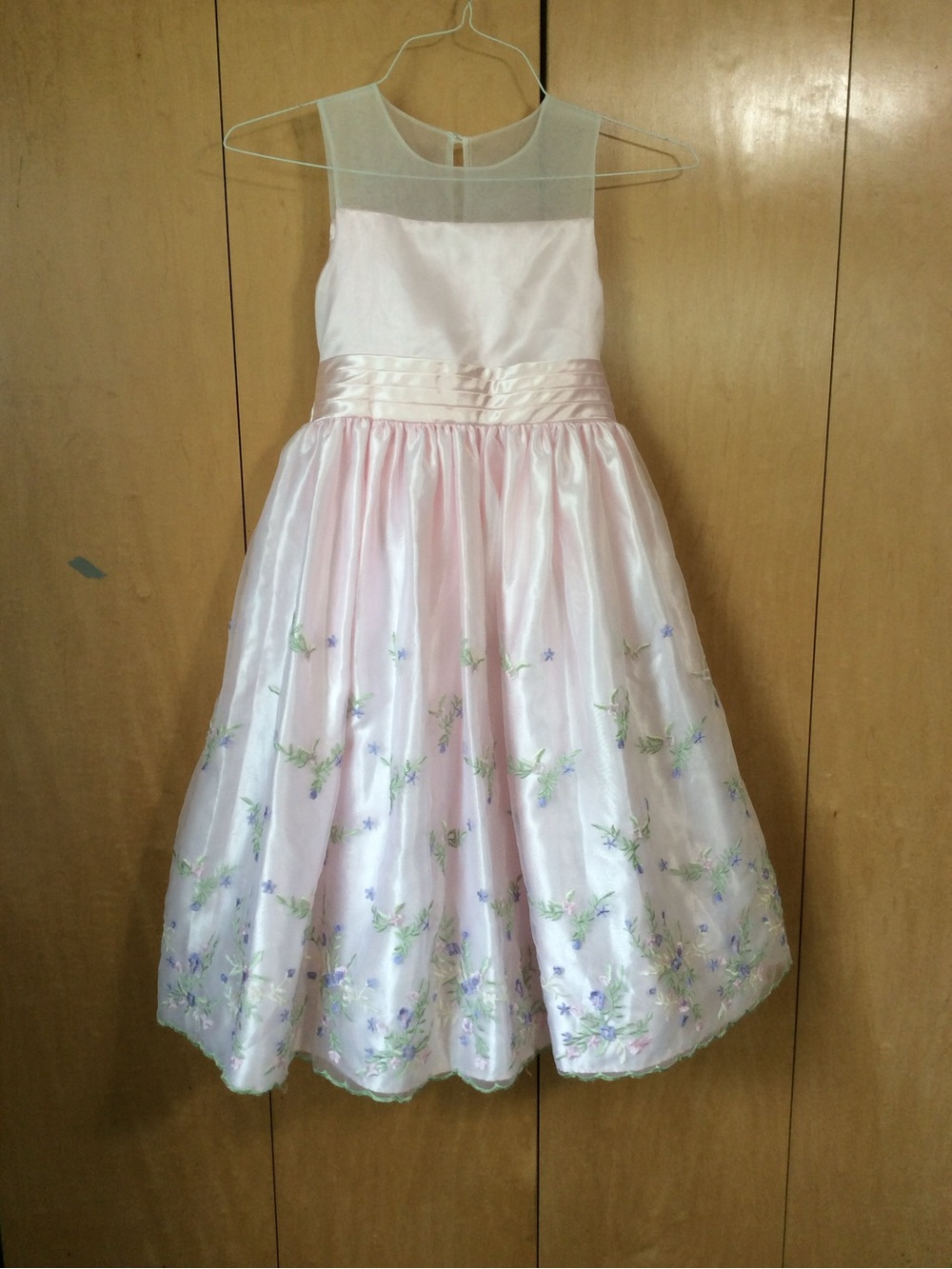 Cinderella Pink Satin and Organza Floral Dress